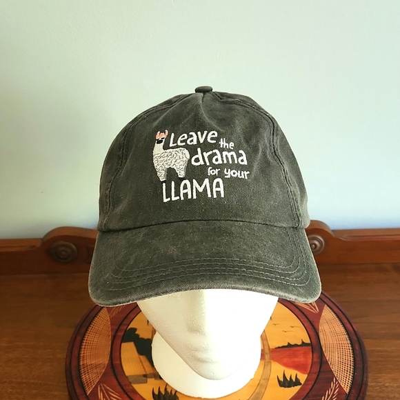 Other - Women's Dark Gray Baseball Cap NWOT w "Leave the drama for your LLama" 1 Sz